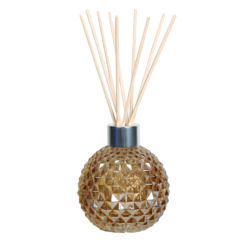 Amber Decorative Glass Diffuser Bottle & 50 Rattan Reeds