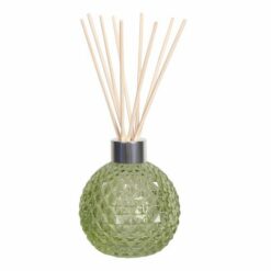 Green Decorative Glass Diffuser Bottle & 50 Rattan Reeds