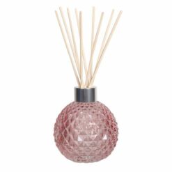 Pink Decorative Glass Diffuser Bottle & 50 Rattan Reeds