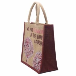 AW 1841805 Ruby Flower Jute Tote Bag