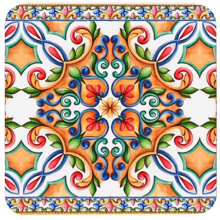LP95874 Tuscany Orange Ceramic Coaster